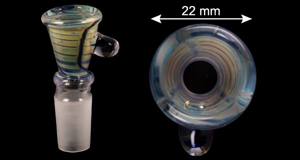 Douille en verre color pour pipe à eau