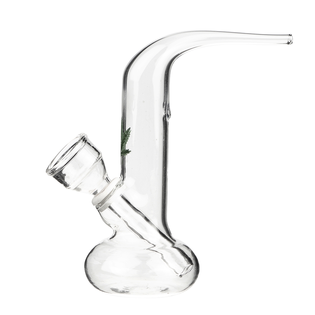 Pipe à eau, bang verre feuille de cannabis 12 cm - acheter pas
