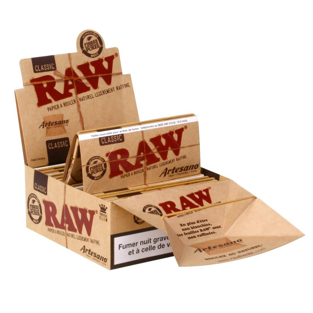 papier a rouler raw artesano, slim + tips, Feuilles grand format