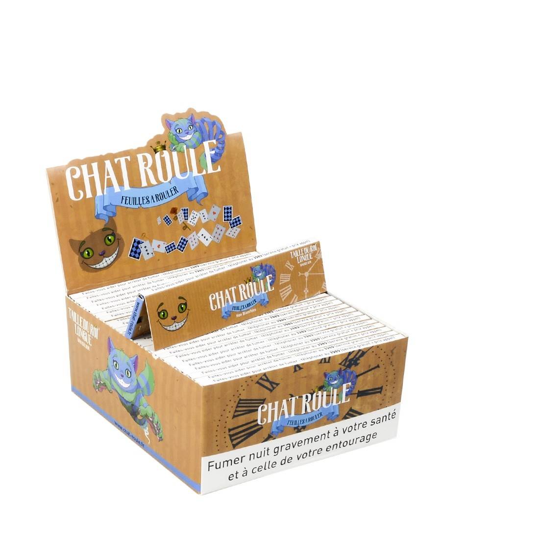 Chat Roule Slim Non Blanchi - Boite 50 Paquets de Feuille Slim Non Blanchi  : : Hygiène et Santé