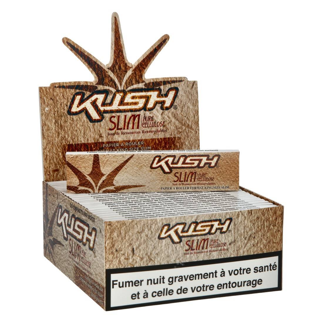 Feuilles à rouler KUSH Pure Cellulose Slim X50 - Disponible Chez SFactory !
