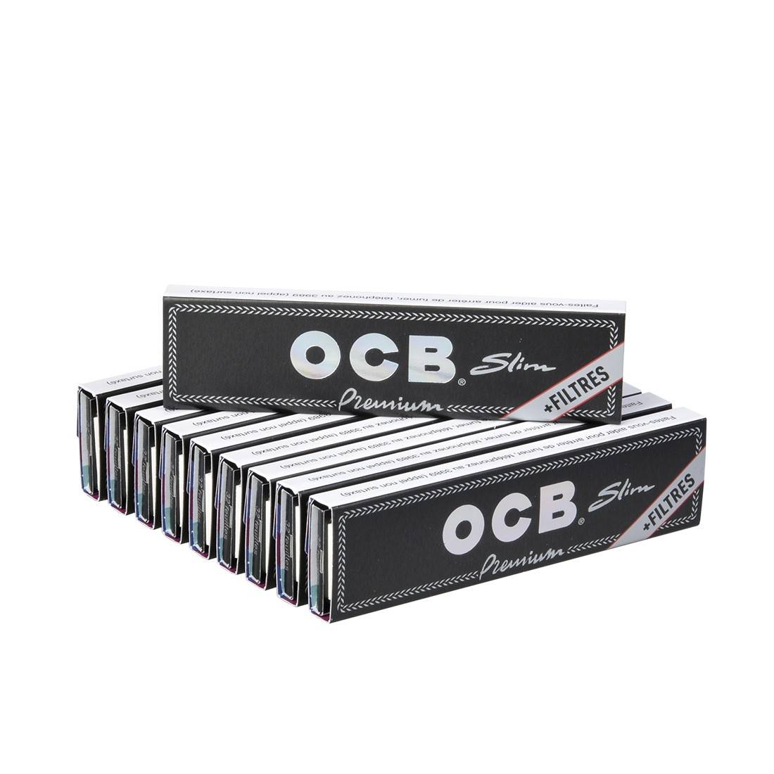 cale carton boite de 32 carnets de feuilles à rouler longue OCB Slim filtre 