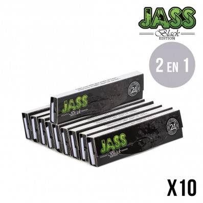 .FEUILLE A ROULER JASS SLIM + TIPS BLACK EDITION X10