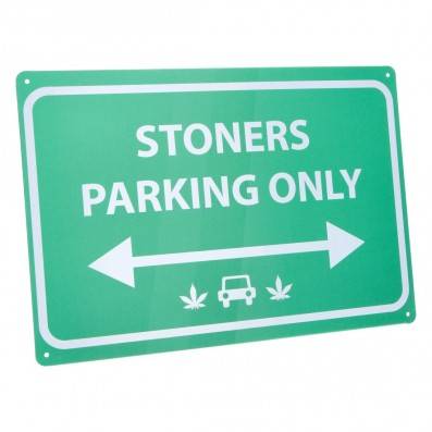 PLAQUE METAL DECO STONERS PARKING ONLY