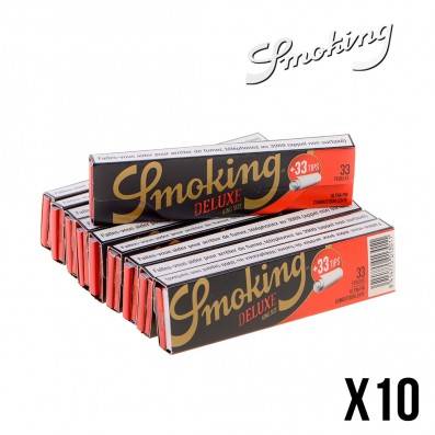 SMOKING DELUXE SLIM + TIPS X10