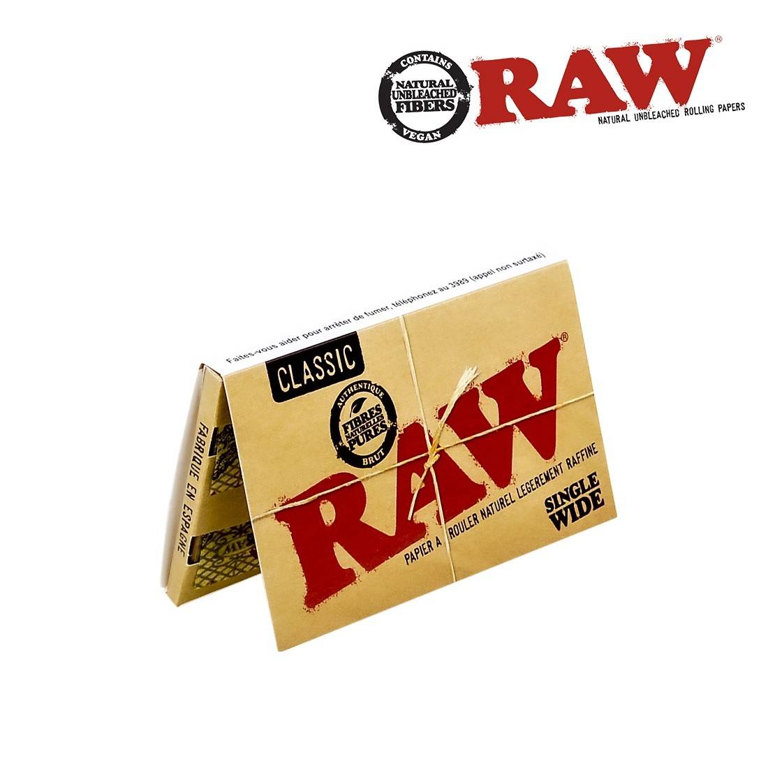 Papier à rouler cigarette Raw Classic Single Wide pas cher
