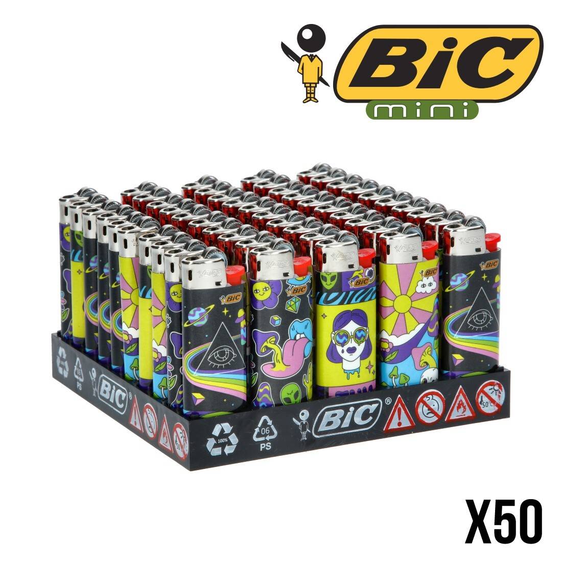 50 briquets Bic Maxi electronic couleur - 69,00€