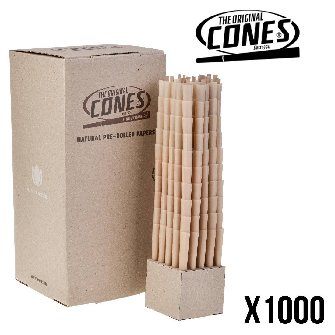 1000 cônes pré roulés non blanchis King size - Cones - planete