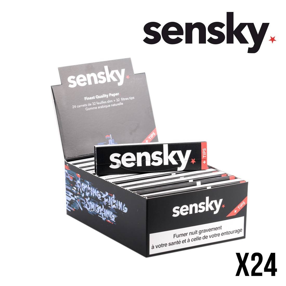 SenSky Slim 2 boites de 50 carnets de feuille à rouler 