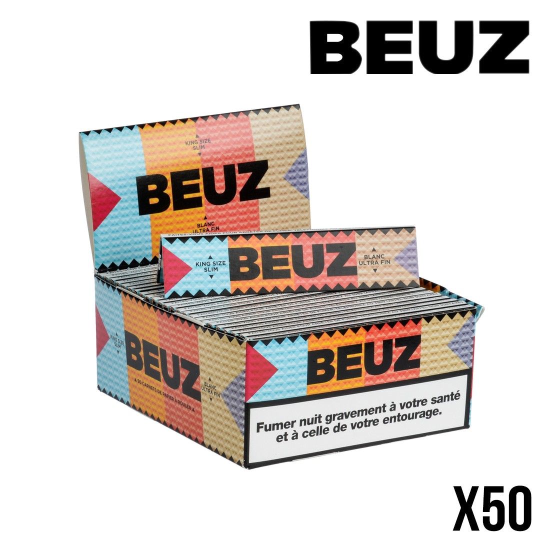 Feuilles à rouler Beuz Slim x50, disponibles sur S Factory !