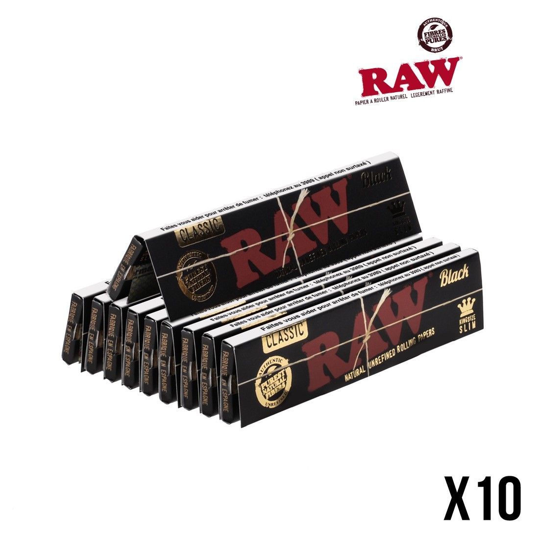 Feuilles à rouler Raw Black x10, disponibles sur S Factory !