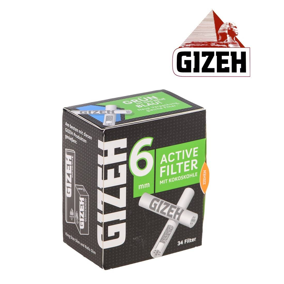 Filtre Gizeh Charbon Actif 6mm Active Filter, disponibles sur S
