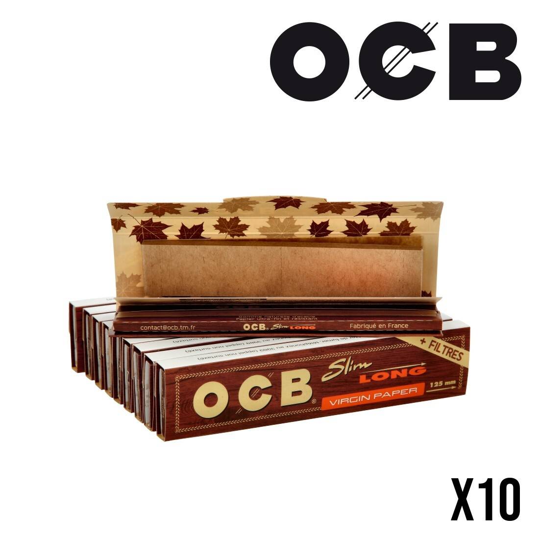 OCB Virgin Slim + Tips Long x10 - Disponible Chez S Factory !