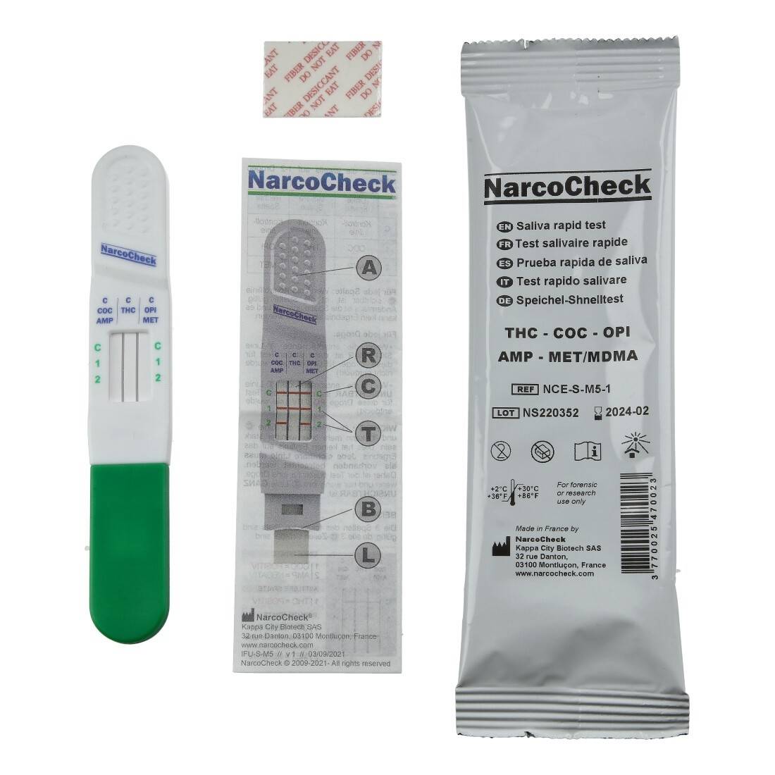 narcocheck - test salivaire 5 substances 