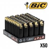 BRIQUET ELECTRONIQUE BIC BLACK AND GOLD X50
