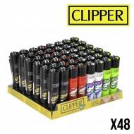 Briquet CLIPPER design matte tricolores - boite de 48 pièces
